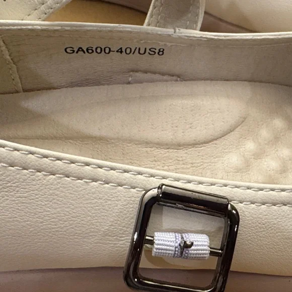 NWT QJN Mary Jane Shoes Women Flat Comfortable leather Casual Ladies beige 8 - Picture 5 of 12